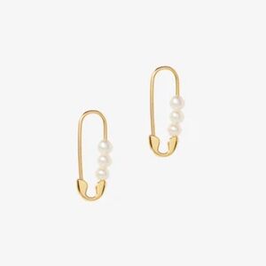 ANA LUISA Pearl Safety Pin Earrings